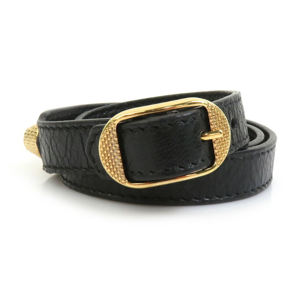 BALENCIAGA Black Leather Charm Bracelet - Picture 3 of 5